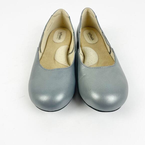 Softwalk Womens Norwich Ballet Flats 6.5 Narrow Silver Leather Round Toe NWOB - Picture 4 of 11